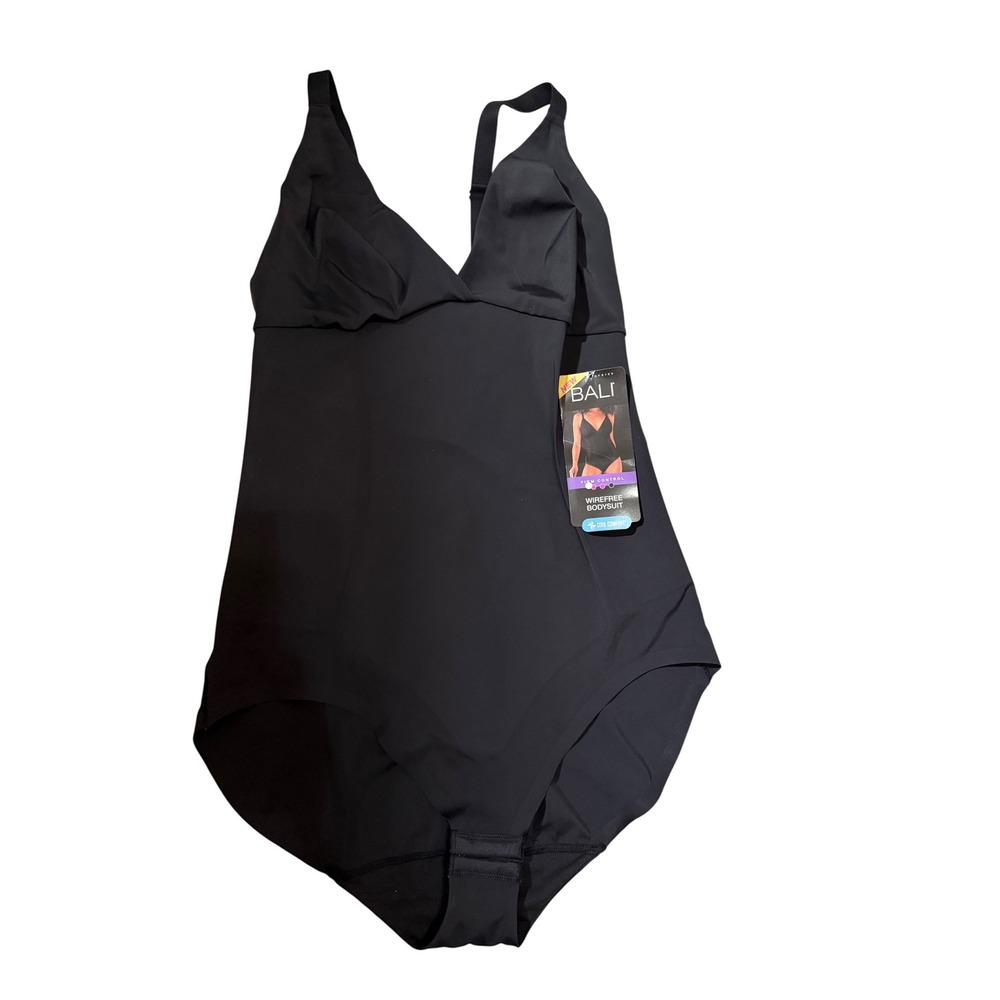 Bali Womens Firm Control Wirefree Bodysuit Black‎ Shapewear DFS105 Size 2XL NEW
